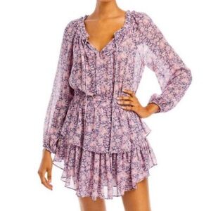 LoveShackFancy Popover Dress in Light Blushing Berries